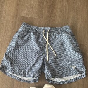 Barbour Blue Patterned Swim Trunks
